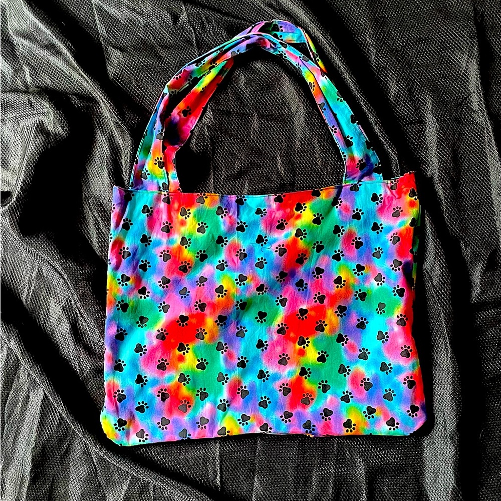 Puppy print Tie Dye tote - Picture 1 of 3